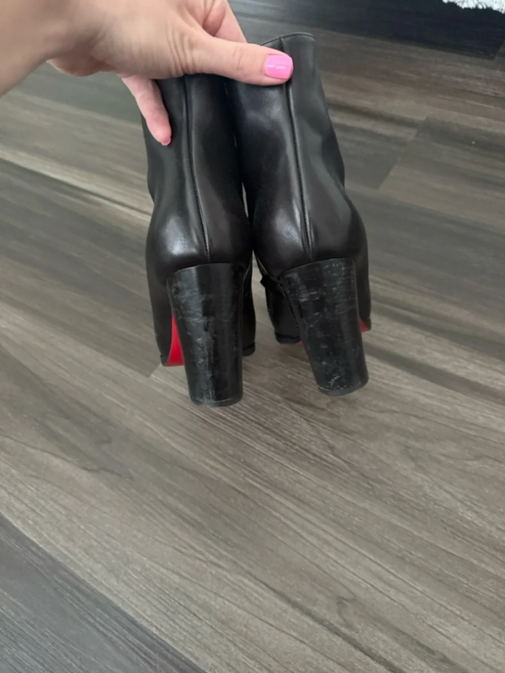 Christian Louboutin Black Leather Heeled Boots size 41 - Picture 13 of 14